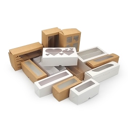 Коробка для кондитерских изделий 200x140x80 белая мелованная