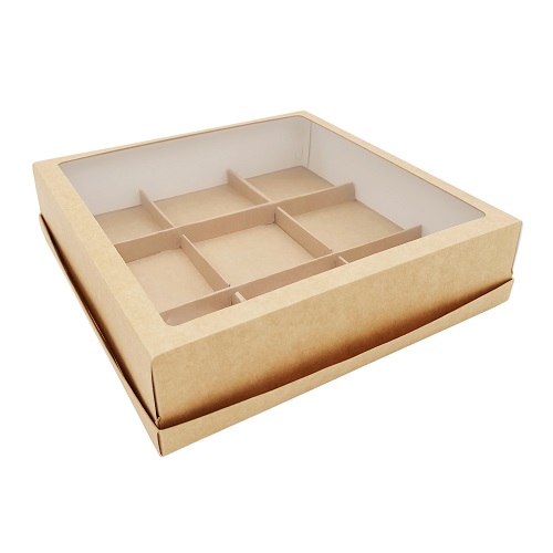 Коробка Cake Air 9 (265 х 265 х 80 мм) с окном - 5 шт.