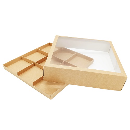 Коробка Cake Air 9 (265 х 265 х 80 мм) с окном - 5 шт.
